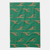 Giraffe Zoogdier Smaragdgroen Wild Dier Afrika Theedoek (Verticaal)