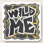 Giraffe, zwart en geel afdrukken bier onderzetter (Voorkant)