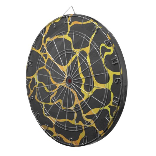 Giraffe, zwart en geel afdrukken dartbord (Voorkant Rechts)