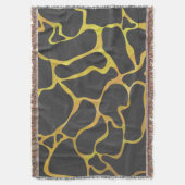Giraffe, zwart en geel afdrukken deken (Voorkant Verticaal)