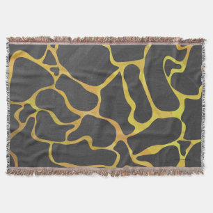 Giraffe, zwart en geel afdrukken deken