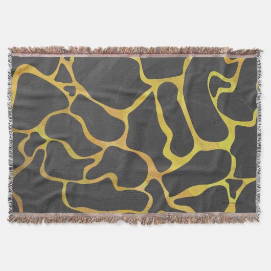 Giraffe, zwart en geel afdrukken deken (Voorkant)