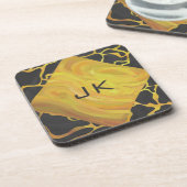 Giraffe, zwart en geel afdrukken drankjes onderzetter (Linkerzijde)