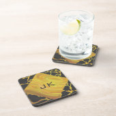 Giraffe, zwart en geel afdrukken drankjes onderzetter (Rechterzijde)