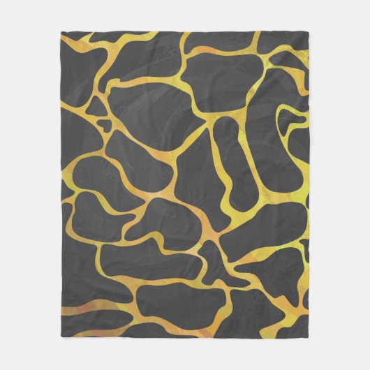 Giraffe, zwart en geel afdrukken fleece deken (Voorkant)