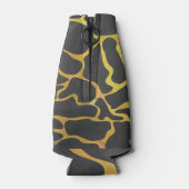 Giraffe, zwart en geel afdrukken flesjeskoeler (Achterkant)