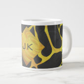Giraffe, zwart en geel afdrukken grote koffiekop (Voorkant rechts)