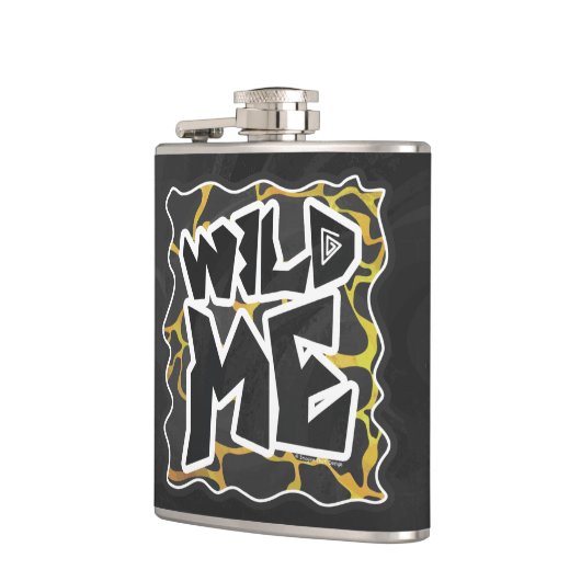 Giraffe, zwart en geel afdrukken heupfles (Links)