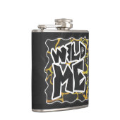 Giraffe, zwart en geel afdrukken heupfles (Rechts)