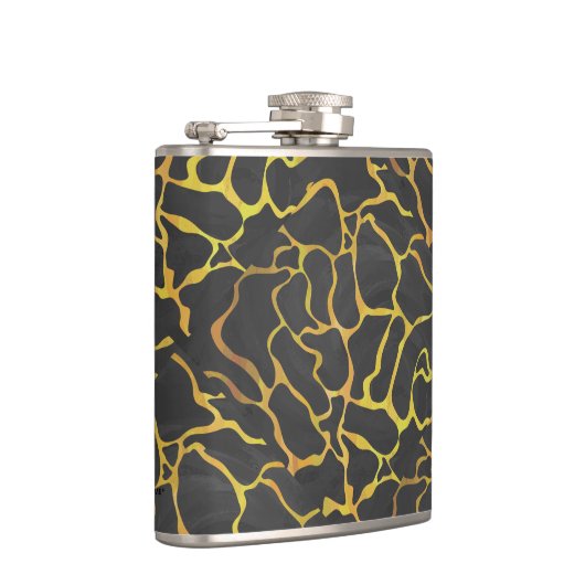 Giraffe, zwart en geel afdrukken heupfles (Rechts)