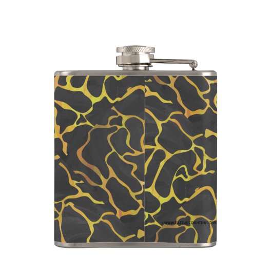 Giraffe, zwart en geel afdrukken heupfles (Achterkant)