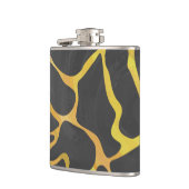 Giraffe, zwart en geel afdrukken heupfles (Links)