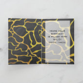 Giraffe, zwart en geel afdrukken kaart (Binnen)