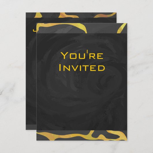 Giraffe, zwart en geel afdrukken kaart (Voorkant / Achterkant)