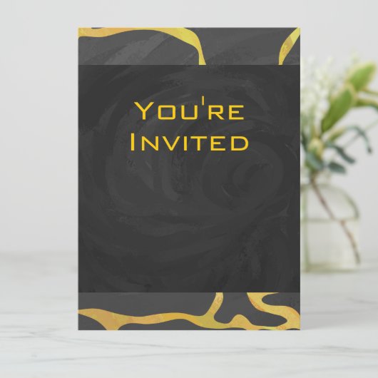 Giraffe, zwart en geel afdrukken kaart (Staand voorkant)