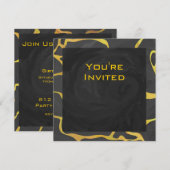 Giraffe, zwart en geel afdrukken kaart (Voorkant / Achterkant)