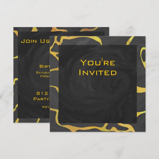 Giraffe, zwart en geel afdrukken kaart (Voorkant / Achterkant)