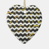 Giraffe, zwart en geel afdrukken keramisch ornament (Rechts)