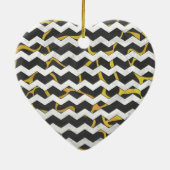 Giraffe, zwart en geel afdrukken keramisch ornament (Achterkant)