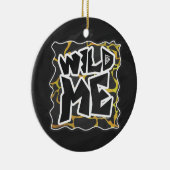 Giraffe, zwart en geel afdrukken keramisch ornament (Rechts)