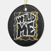 Giraffe, zwart en geel afdrukken keramisch ornament (Links)