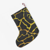 Giraffe, zwart en geel afdrukken kleine kerstsok (Achterkant (Hangend))