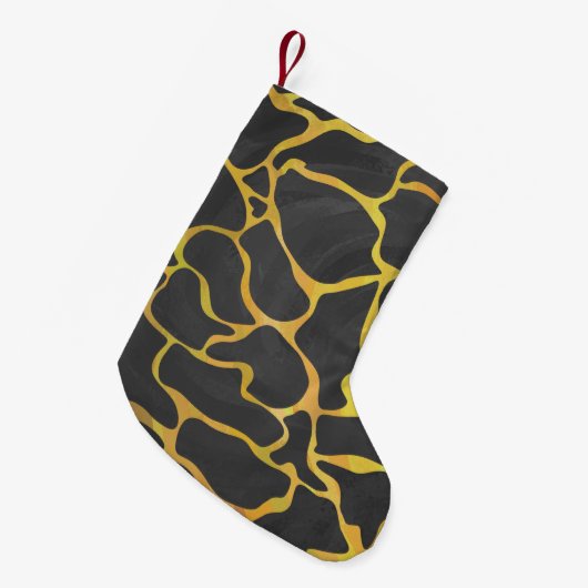 Giraffe, zwart en geel afdrukken kleine kerstsok (Voorkant (Hangend))
