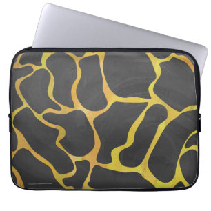 Giraffe, zwart en geel afdrukken laptop sleeve
