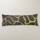 Giraffe, zwart en geel afdrukken lichaamskussen (Achterkant)