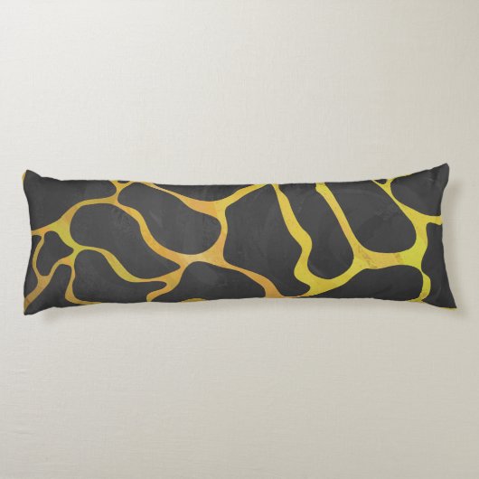 Giraffe, zwart en geel afdrukken lichaamskussen (Achterkant)