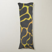 Giraffe, zwart en geel afdrukken lichaamskussen (Voorkant Verticaal)