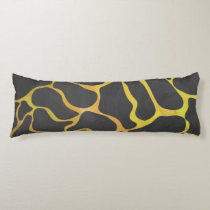 Giraffe, zwart en geel afdrukken lichaamskussen