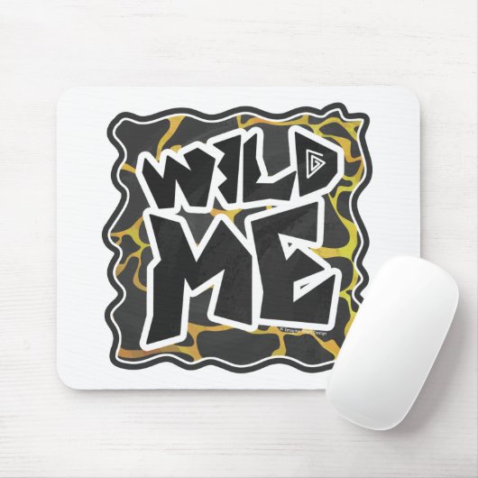 Giraffe, zwart en geel afdrukken muismat (Met muis)