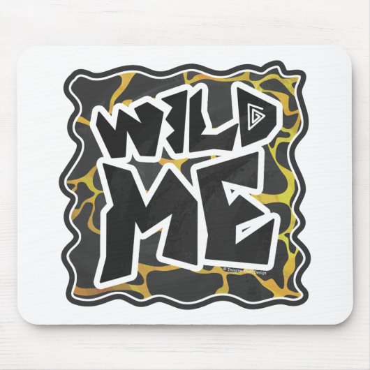 Giraffe, zwart en geel afdrukken muismat (Voorkant)