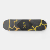 Giraffe, zwart en geel afdrukken skateboard (Horizontaal)