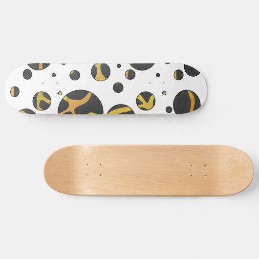 Giraffe, zwart en geel afdrukken skateboard (Horizontaal)