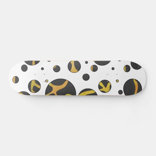 Giraffe, zwart en geel afdrukken skateboard (Horizontaal)