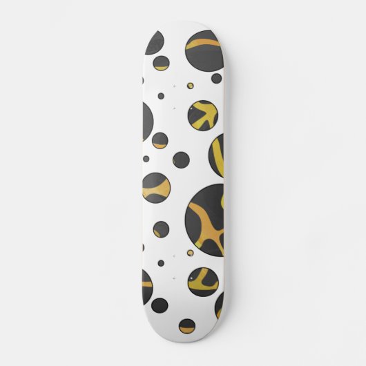 Giraffe, zwart en geel afdrukken skateboard (Voorkant)