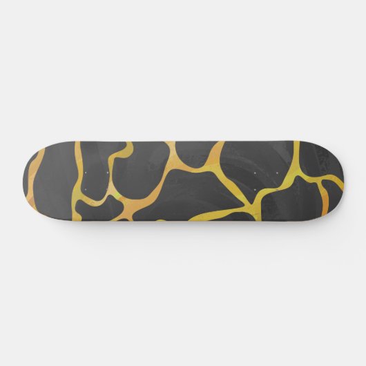 Giraffe, zwart en geel afdrukken skateboard (Horizontaal)