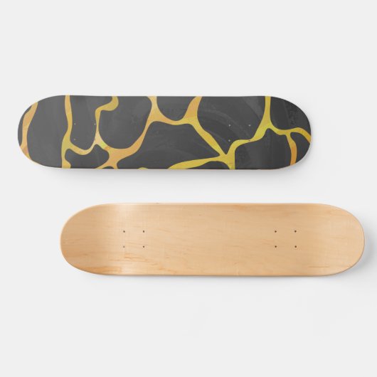Giraffe, zwart en geel afdrukken skateboard (Horizontaal)