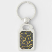 Giraffe, zwart en geel afdrukken sleutelhanger (Voorkant)