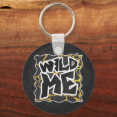 Giraffe, zwart en geel afdrukken sleutelhanger (Voorkant)