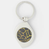 Giraffe, zwart en geel afdrukken sleutelhanger (Voorkant)