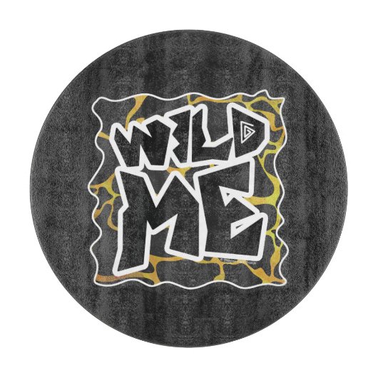 Giraffe, zwart en geel afdrukken snijplank (Voorkant)