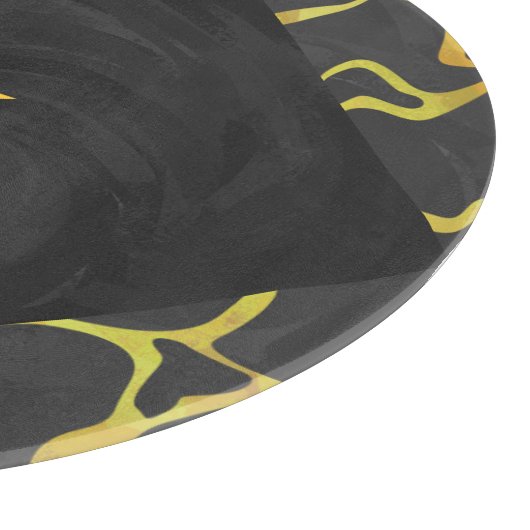 Giraffe, zwart en geel afdrukken snijplank (Hoek)