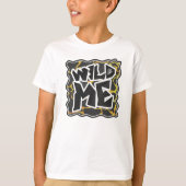 Giraffe, zwart en geel afdrukken t-shirt (Voorkant)