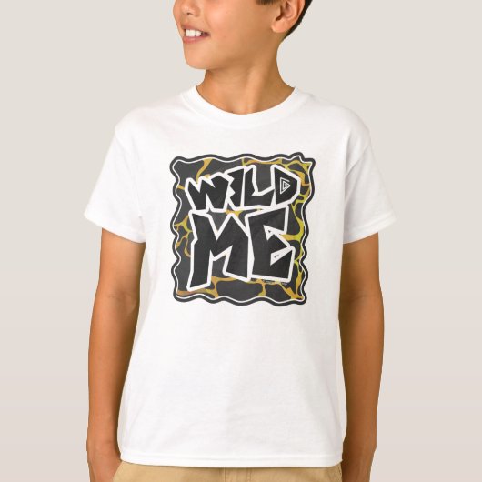 Giraffe, zwart en geel afdrukken t-shirt (Voorkant)