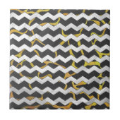 Giraffe, zwart en geel afdrukken tegeltje (Voorkant)