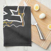 Giraffe, zwart en geel afdrukken theedoek (Quarter Fold)