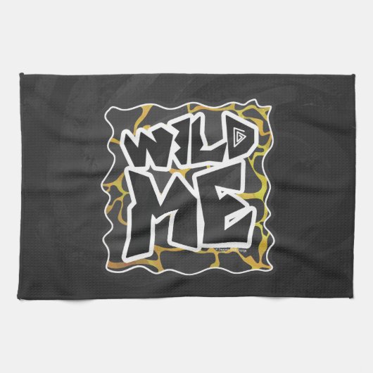 Giraffe, zwart en geel afdrukken theedoek (Horizontaal)